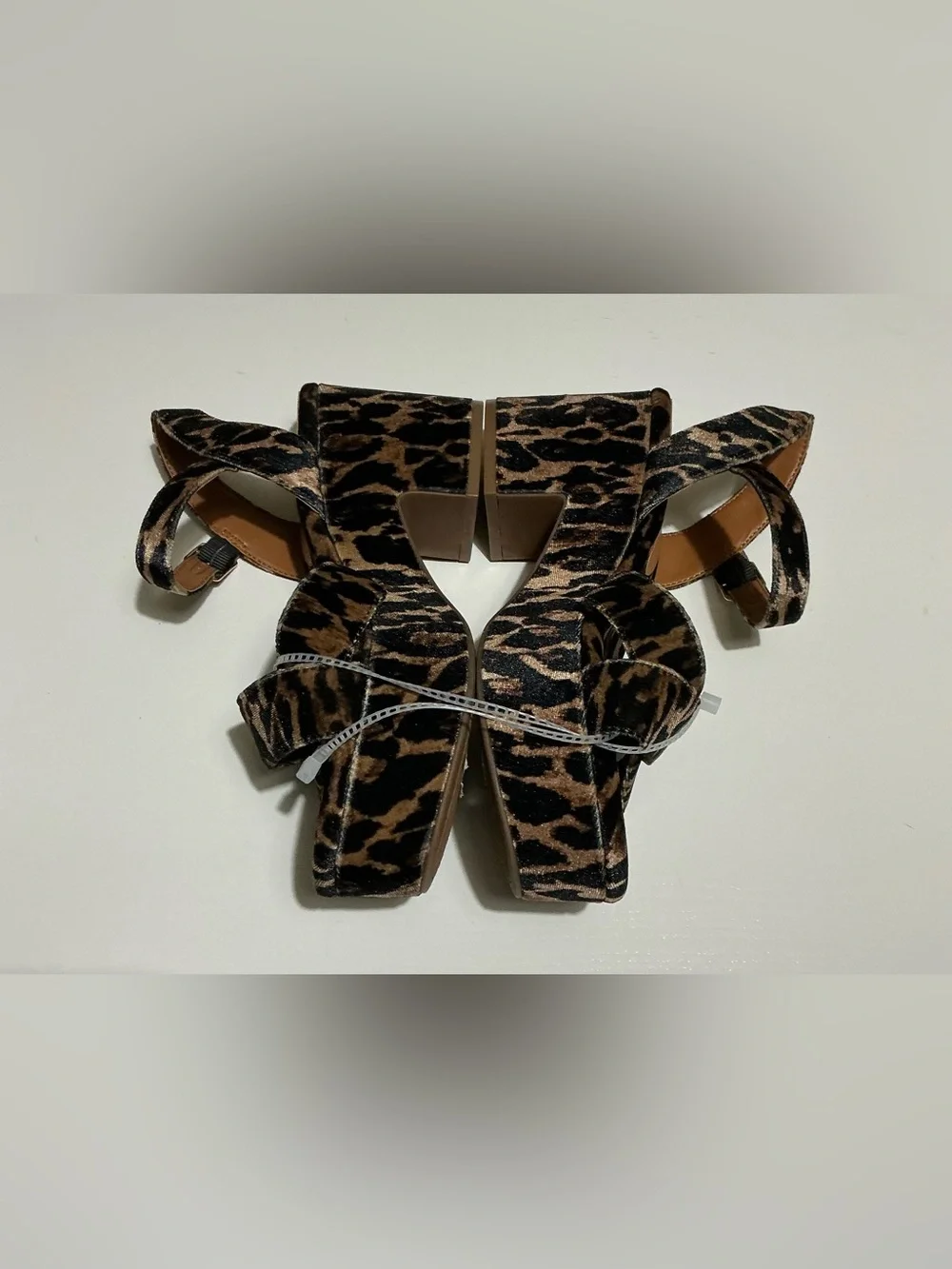 Gianni Bini Joize Velvet Leopard Print Platform Sandals